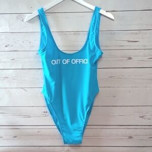 Out of Office Scoop-Back One-Piece Swimsuit - Bright Blue